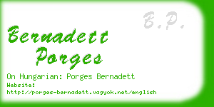 bernadett porges business card